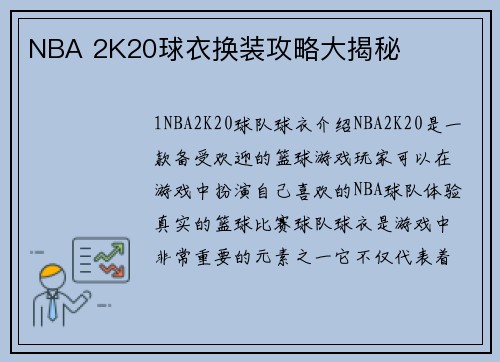 NBA 2K20球衣换装攻略大揭秘
